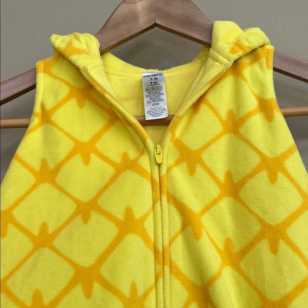 Carter's Yellow Pineapple Hooded Costume with Footed Stripe Tights 18 Months